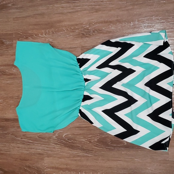 My Story Geometric Print Colorful Coastal Fit Flare Dress - Picture 6 of 6